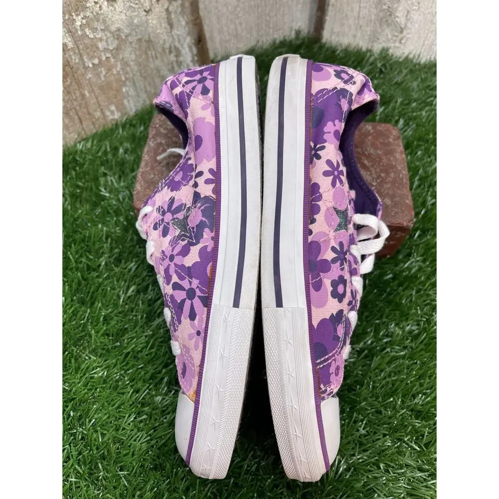 Converse One Star Low Tops Girls Youth 5 Purple Floral